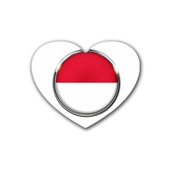 Monaco Or Indonesia Country Nation Nationality Rubber Coaster (heart)  by Nexatart