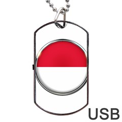 Monaco Or Indonesia Country Nation Nationality Dog Tag Usb Flash (two Sides) by Nexatart