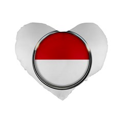 Monaco Or Indonesia Country Nation Nationality Standard 16  Premium Heart Shape Cushions by Nexatart