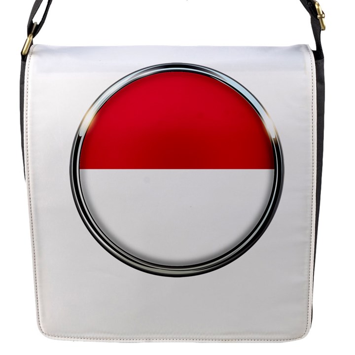 Monaco Or Indonesia Country Nation Nationality Flap Messenger Bag (S)