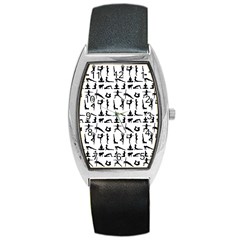 Yoga Pattern Barrel Style Metal Watch by Valentinaart