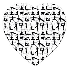 Yoga Pattern Jigsaw Puzzle (heart) by Valentinaart