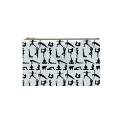 Yoga Pattern Cosmetic Bag (small)  by Valentinaart