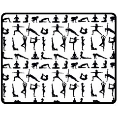 Yoga Pattern Fleece Blanket (medium)  by Valentinaart