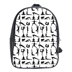 Yoga Pattern School Bag (xl) by Valentinaart