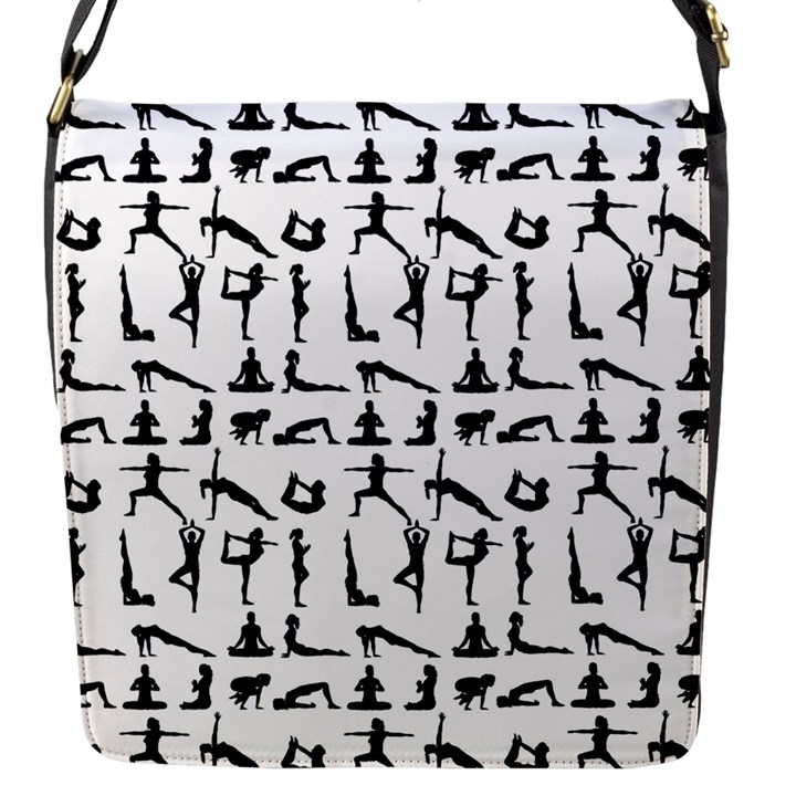 Yoga pattern Flap Messenger Bag (S)