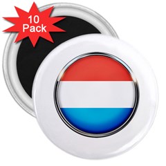 Luxembourg Nation Country Red 3  Magnets (10 Pack) 