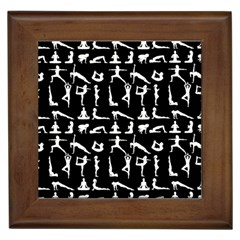 Yoga Pattern Framed Tiles by Valentinaart