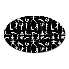 Yoga Pattern Oval Magnet by Valentinaart