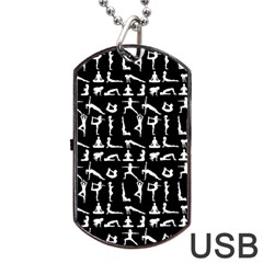 Yoga Pattern Dog Tag Usb Flash (one Side) by Valentinaart