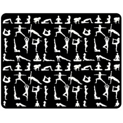 Yoga Pattern Double Sided Fleece Blanket (medium)  by Valentinaart