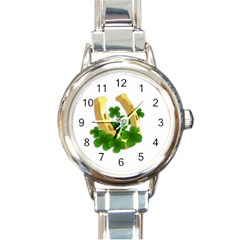  St  Patricks Day  Round Italian Charm Watch by Valentinaart