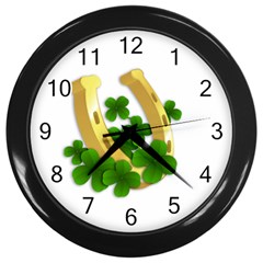  St  Patricks Day  Wall Clocks (black) by Valentinaart