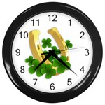  St. Patricks day  Wall Clocks (Black) Front