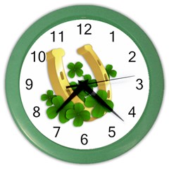  St  Patricks Day  Color Wall Clocks by Valentinaart