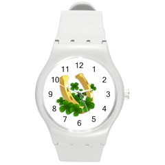  St  Patricks Day  Round Plastic Sport Watch (m) by Valentinaart