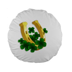  St  Patricks Day  Standard 15  Premium Flano Round Cushions by Valentinaart