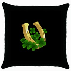  St  Patricks Day  Throw Pillow Case (black) by Valentinaart