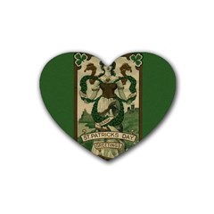  St  Patricks Day  Rubber Coaster (heart)  by Valentinaart