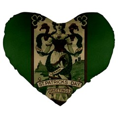  St  Patricks Day  Large 19  Premium Heart Shape Cushions