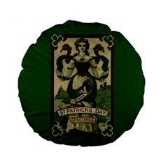  St  Patricks Day  Standard 15  Premium Flano Round Cushions by Valentinaart