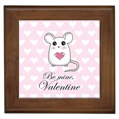 Cute Mouse - Valentines Day Framed Tiles by Valentinaart