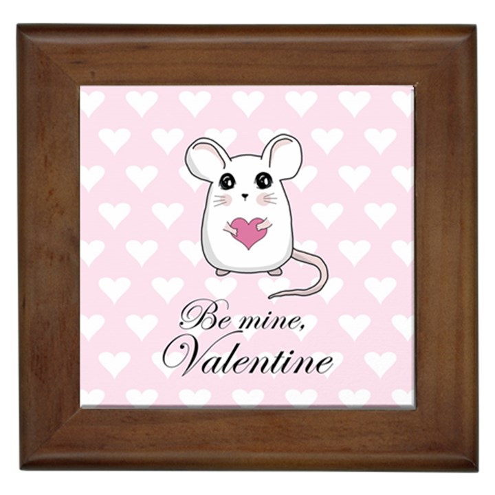 Cute mouse - Valentines day Framed Tiles