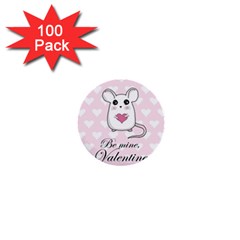 Cute Mouse - Valentines Day 1  Mini Buttons (100 Pack)  by Valentinaart