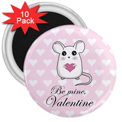 Cute Mouse - Valentines Day 3  Magnets (10 Pack) 