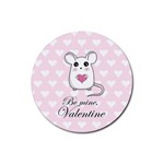 Cute mouse - Valentines day Rubber Round Coaster (4 pack)  Front