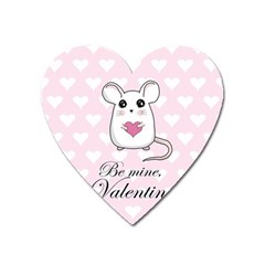 Cute Mouse - Valentines Day Heart Magnet by Valentinaart