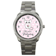 Cute Mouse - Valentines Day Sport Metal Watch by Valentinaart