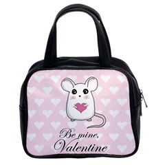 Cute Mouse - Valentines Day Classic Handbags (2 Sides) by Valentinaart