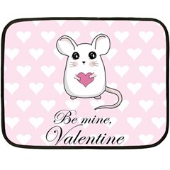 Cute Mouse - Valentines Day Fleece Blanket (mini) by Valentinaart