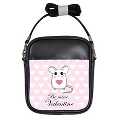 Cute Mouse - Valentines Day Girls Sling Bags by Valentinaart