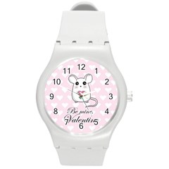 Cute Mouse - Valentines Day Round Plastic Sport Watch (m) by Valentinaart