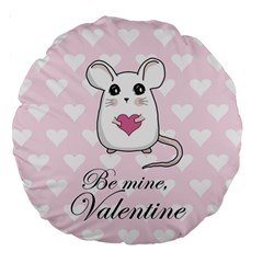 Cute Mouse - Valentines Day Large 18  Premium Round Cushions by Valentinaart