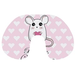 Cute Mouse - Valentines Day Travel Neck Pillows by Valentinaart