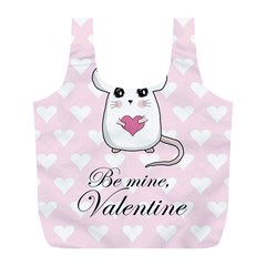 Cute Mouse - Valentines Day Full Print Recycle Bags (l)  by Valentinaart