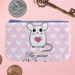 Cute Mouse - Valentines Day Large Coin Purse by Valentinaart