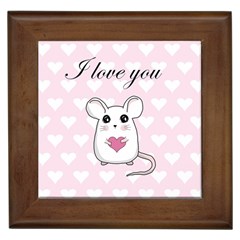 Cute Mouse - Valentines Day Framed Tiles by Valentinaart