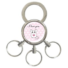 Cute Mouse - Valentines Day 3-ring Key Chains by Valentinaart