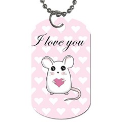 Cute Mouse - Valentines Day Dog Tag (two Sides) by Valentinaart