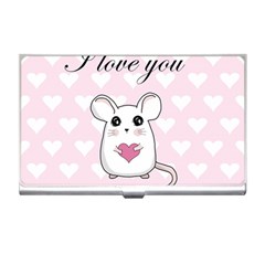 Cute Mouse - Valentines Day Business Card Holders by Valentinaart