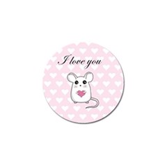 Cute Mouse - Valentines Day Golf Ball Marker by Valentinaart