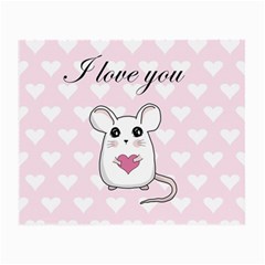 Cute Mouse - Valentines Day Small Glasses Cloth by Valentinaart