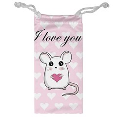 Cute Mouse - Valentines Day Jewelry Bag by Valentinaart