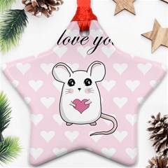 Cute Mouse - Valentines Day Star Ornament (two Sides) by Valentinaart