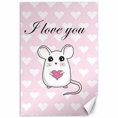 Cute Mouse - Valentines Day Canvas 12  X 18   by Valentinaart