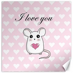 Cute Mouse - Valentines Day Canvas 16  X 16   by Valentinaart